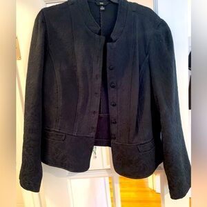 Mossimo jacquard mandarin collar blazer - black XL